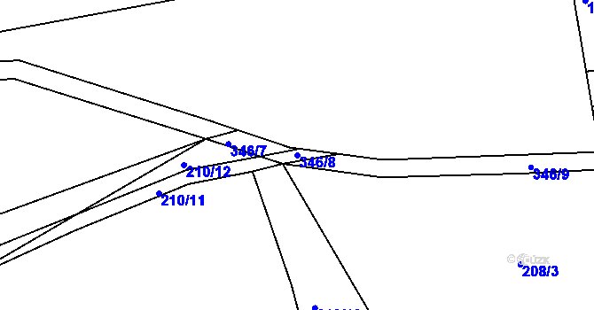 Parcela st. 346/8 v KÚ Hnidousy, Katastrální mapa