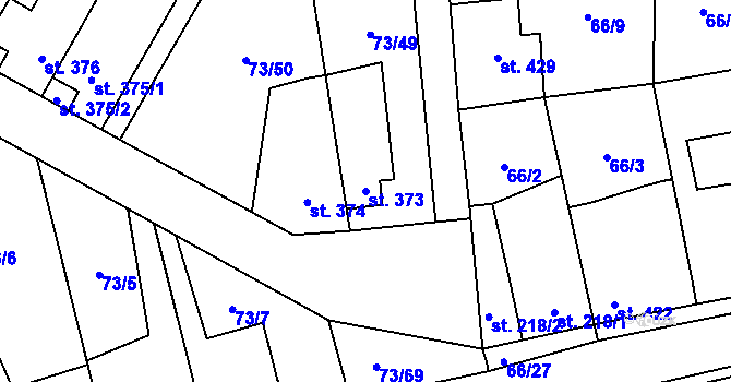 Parcela st. 373 v KÚ Hnidousy, Katastrální mapa