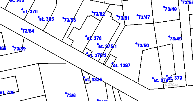 Parcela st. 375 v KÚ Hnidousy, Katastrální mapa