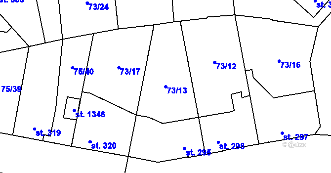 Parcela st. 73/13 v KÚ Hnidousy, Katastrální mapa