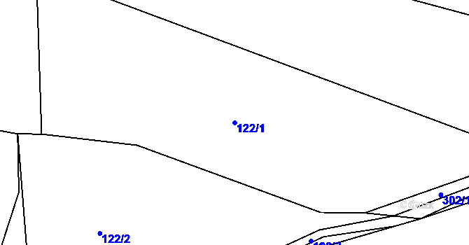 Parcela st. 122/1 v KÚ Hnidousy, Katastrální mapa