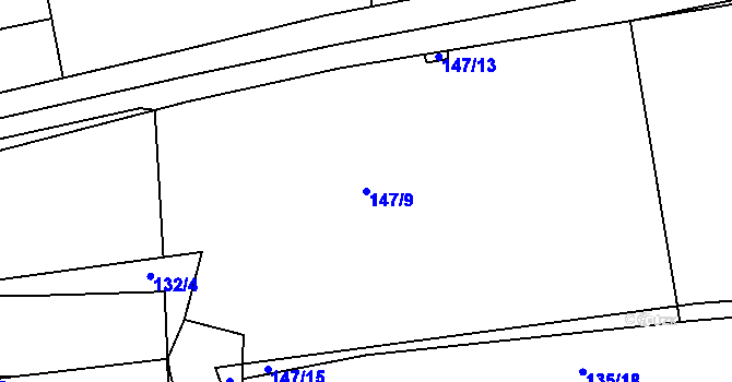 Parcela st. 147/9 v KÚ Hnidousy, Katastrální mapa