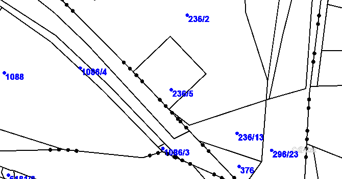 Parcela st. 236/5 v KÚ Hnidousy, Katastrální mapa