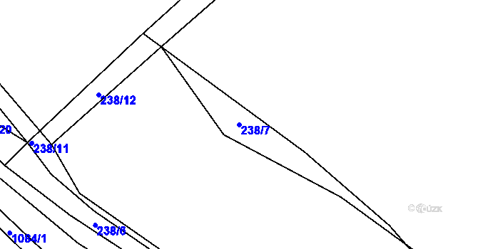 Parcela st. 238/7 v KÚ Hnidousy, Katastrální mapa
