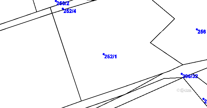 Parcela st. 252/1 v KÚ Hnidousy, Katastrální mapa