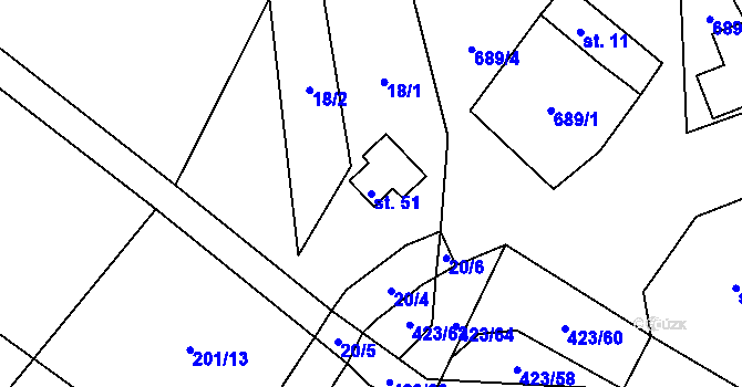 Parcela st. 51 v KÚ Švihov u Rakovníka, Katastrální mapa
