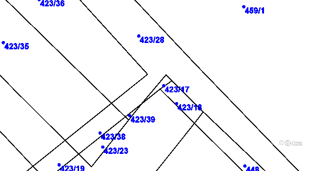 Parcela st. 423/17 v KÚ Švihov u Rakovníka, Katastrální mapa