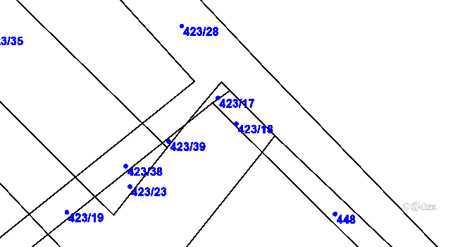 Parcela st. 423/18 v KÚ Švihov u Rakovníka, Katastrální mapa