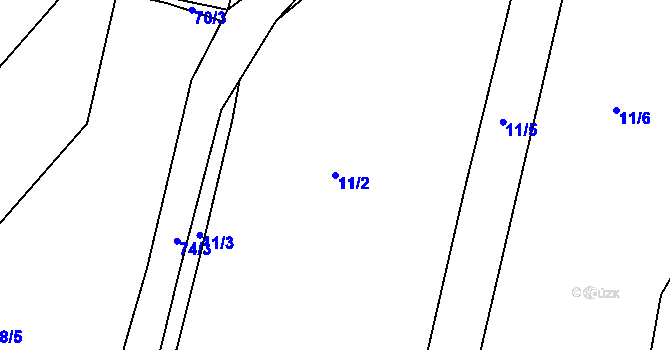 Parcela st. 11/2 v KÚ Kamýk u Švihova, Katastrální mapa
