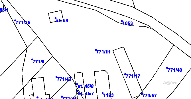 Parcela st. 771/11 v KÚ Kokšín, Katastrální mapa