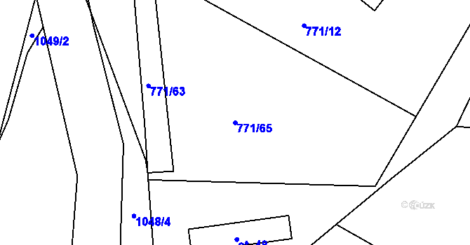 Parcela st. 771/65 v KÚ Kokšín, Katastrální mapa
