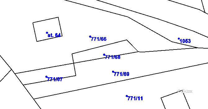 Parcela st. 771/68 v KÚ Kokšín, Katastrální mapa
