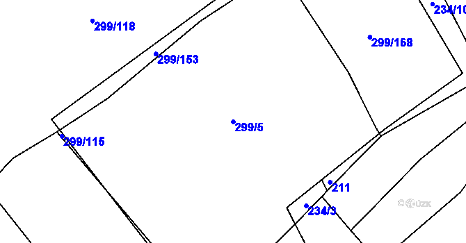 Parcela st. 299/5 v KÚ Lhovice, Katastrální mapa