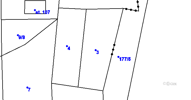 Parcela st. 3 v KÚ Lhovice, Katastrální mapa