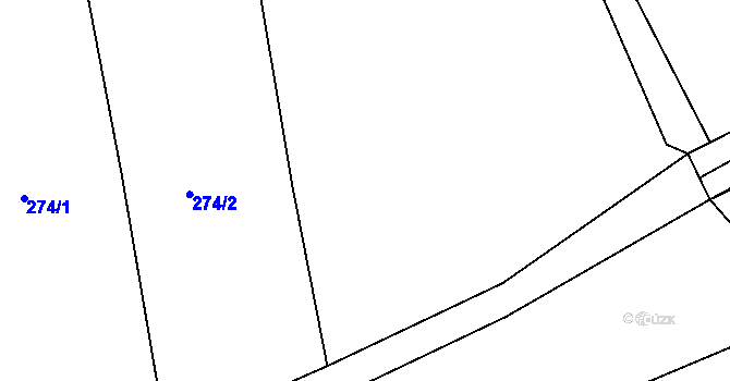 Parcela st. 271/2 v KÚ Lhovice, Katastrální mapa