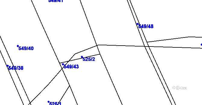 Parcela st. 525/4 v KÚ Lhovice, Katastrální mapa