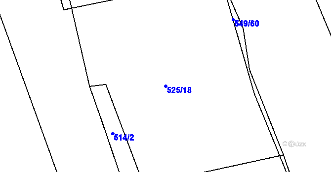 Parcela st. 525/18 v KÚ Lhovice, Katastrální mapa