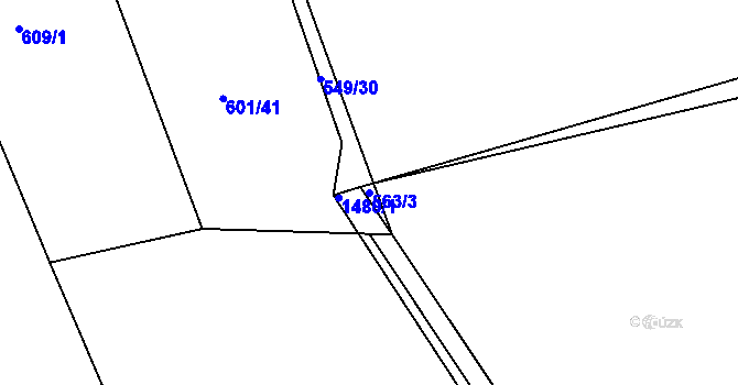 Parcela st. 563/3 v KÚ Lhovice, Katastrální mapa