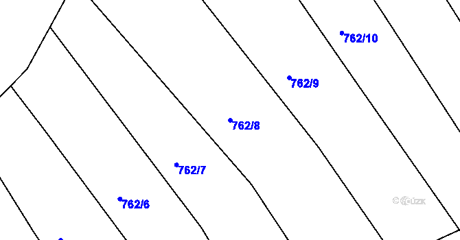 Parcela st. 762/8 v KÚ Lhovice, Katastrální mapa