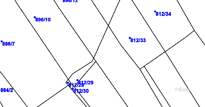 Parcela st. 812/31 v KÚ Lhovice, Katastrální mapa