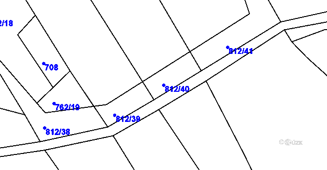 Parcela st. 812/40 v KÚ Lhovice, Katastrální mapa