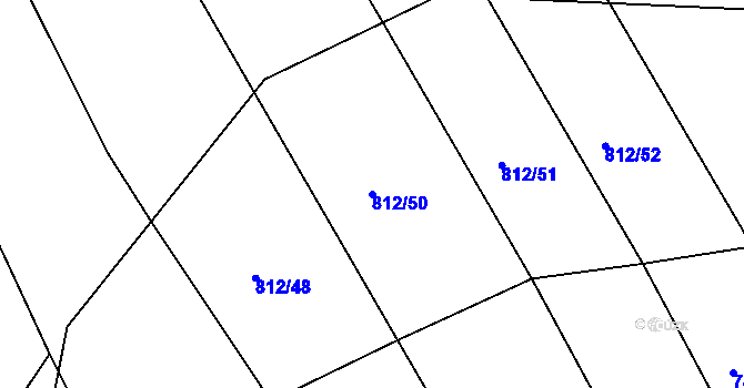 Parcela st. 812/50 v KÚ Lhovice, Katastrální mapa