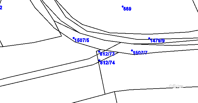 Parcela st. 812/73 v KÚ Lhovice, Katastrální mapa
