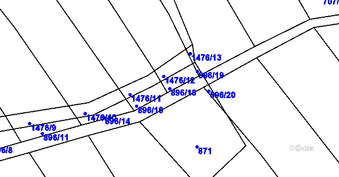Parcela st. 896/18 v KÚ Lhovice, Katastrální mapa