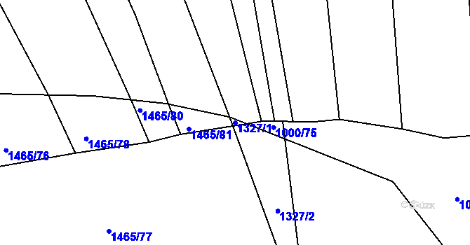 Parcela st. 1327/1 v KÚ Lhovice, Katastrální mapa