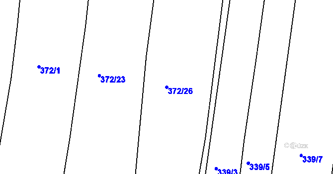 Parcela st. 372/26 v KÚ Mezihoří u Švihova, Katastrální mapa