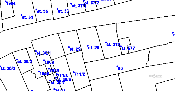 Parcela st. 28 v KÚ Švihov u Klatov, Katastrální mapa