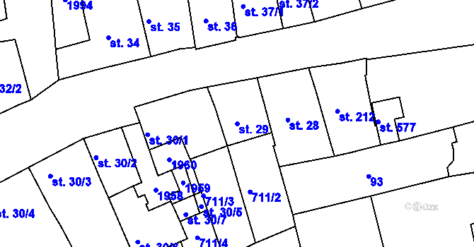 Parcela st. 29 v KÚ Švihov u Klatov, Katastrální mapa