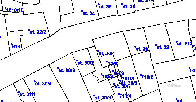 Parcela st. 30/1 v KÚ Švihov u Klatov, Katastrální mapa