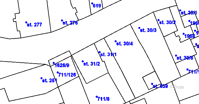 Parcela st. 31/1 v KÚ Švihov u Klatov, Katastrální mapa