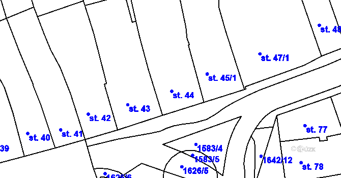 Parcela st. 44 v KÚ Švihov u Klatov, Katastrální mapa