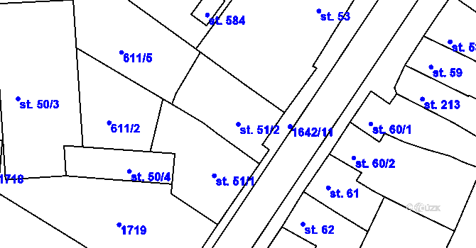 Parcela st. 51/2 v KÚ Švihov u Klatov, Katastrální mapa