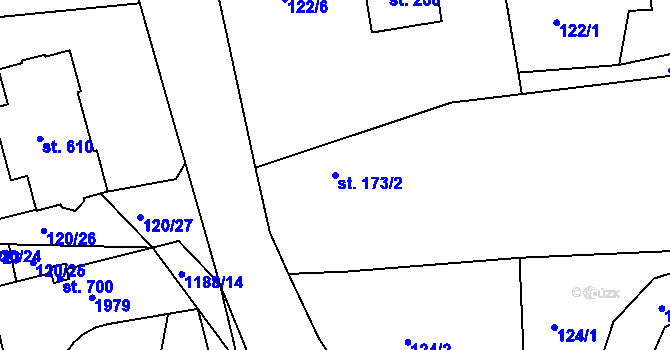 Parcela st. 173/2 v KÚ Švihov u Klatov, Katastrální mapa