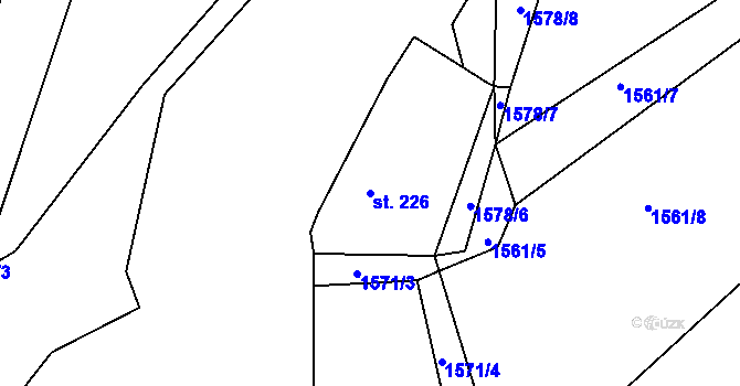 Parcela st. 226 v KÚ Švihov u Klatov, Katastrální mapa
