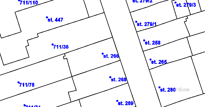 Parcela st. 266 v KÚ Švihov u Klatov, Katastrální mapa