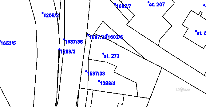 Parcela st. 273 v KÚ Švihov u Klatov, Katastrální mapa