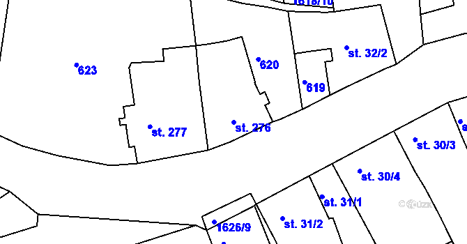 Parcela st. 276 v KÚ Švihov u Klatov, Katastrální mapa