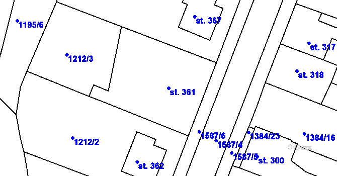 Parcela st. 361 v KÚ Švihov u Klatov, Katastrální mapa