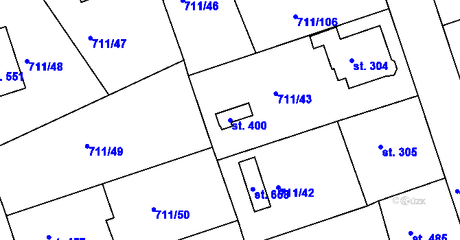 Parcela st. 400 v KÚ Švihov u Klatov, Katastrální mapa