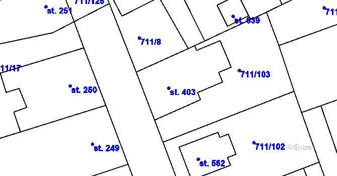 Parcela st. 403 v KÚ Švihov u Klatov, Katastrální mapa
