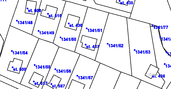 Parcela st. 437 v KÚ Švihov u Klatov, Katastrální mapa