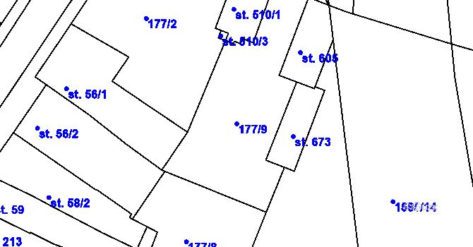 Parcela st. 177/9 v KÚ Švihov u Klatov, Katastrální mapa