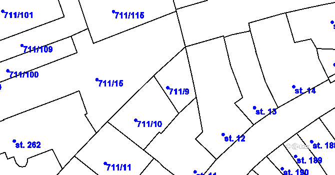Parcela st. 711/9 v KÚ Švihov u Klatov, Katastrální mapa
