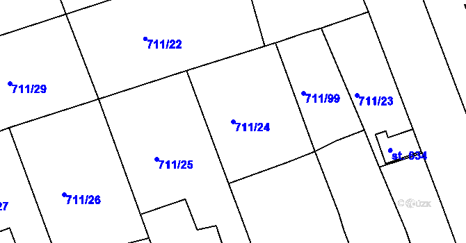 Parcela st. 711/24 v KÚ Švihov u Klatov, Katastrální mapa