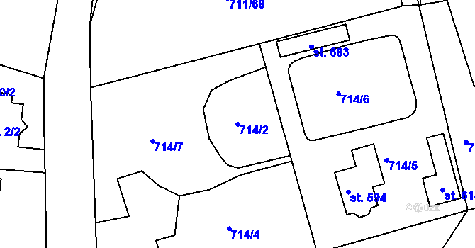 Parcela st. 714/2 v KÚ Švihov u Klatov, Katastrální mapa