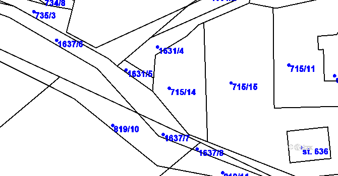 Parcela st. 715/14 v KÚ Švihov u Klatov, Katastrální mapa